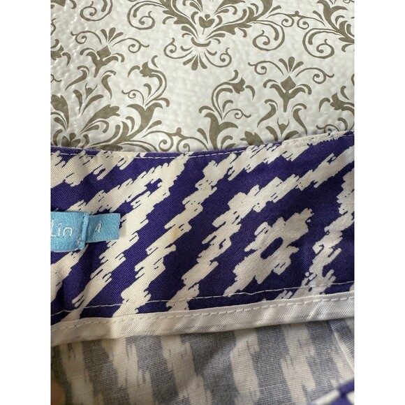 Women's J. McLaughlin Dawson Shorts Purple/White Diamond Print 3% Spandex Size 4 - Picture 3 of 9